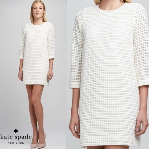 Kate Spade Ashby Winter Shift Dress in Seaside Cream - Picture 1 of 14